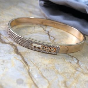 Bracelet 18K rose gold diamond adjustable